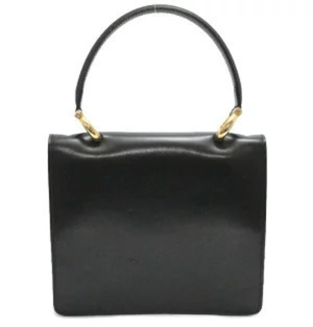 Celine Leather Double Flap Handbag Black